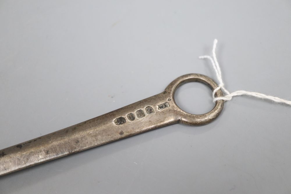 A George III silver meat skewer, William Edwards, London, 1802, 30.7cm, 2.5oz.